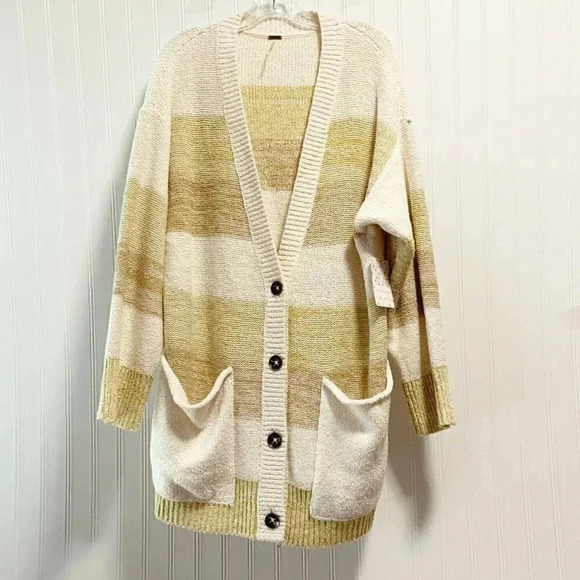 Free People Size XS Grains Combo Southport Beach Oversized Cardigan Sweater NEW! - Picture 7 of 10